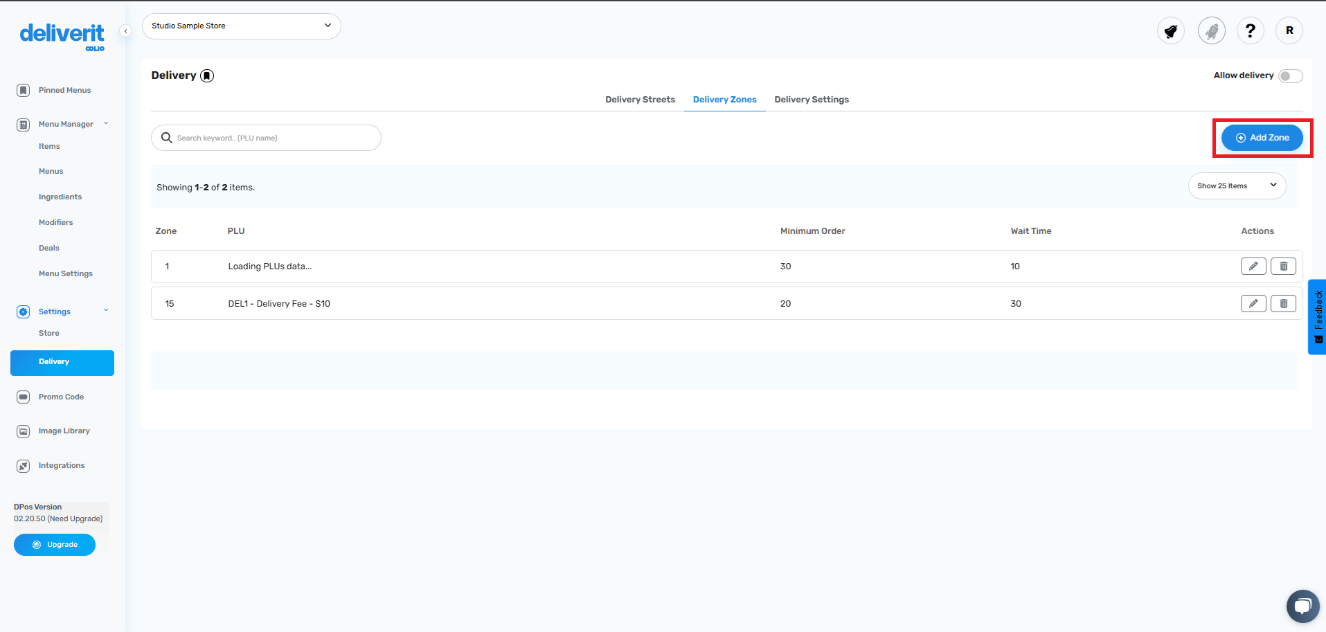 How to Add or Edit Delivery Zones in Deliverit Studio