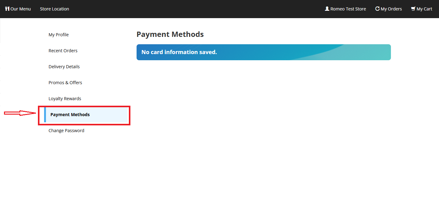 How to Manage Payment Methods on My Account Page (Online Ordering)