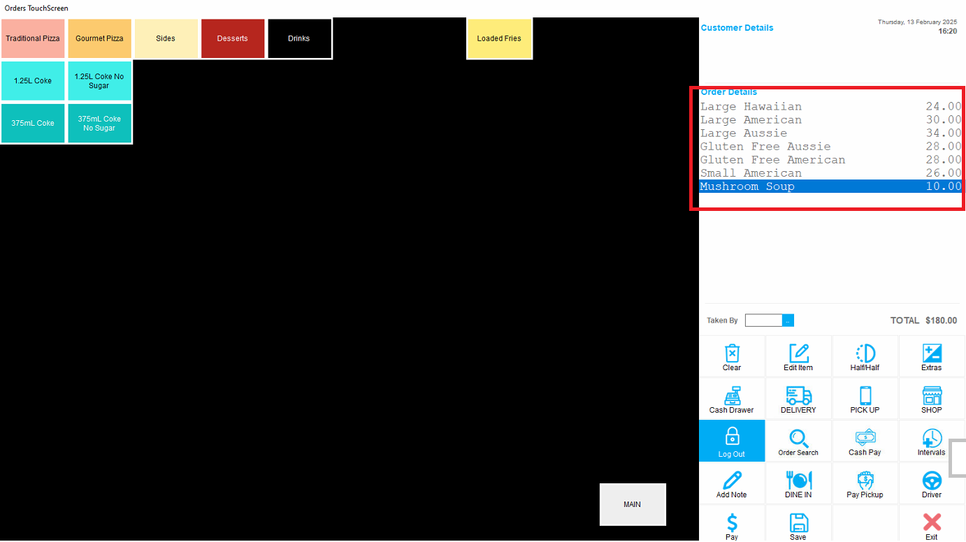 How to Clear All Items on Your Current Order Screen (Clear Button).