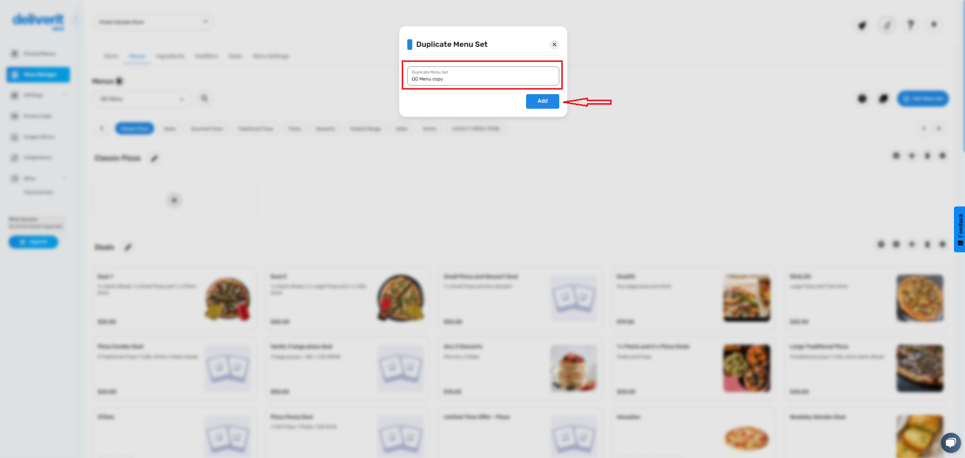 How to Duplicate a Menu Set on Deliverit Studio