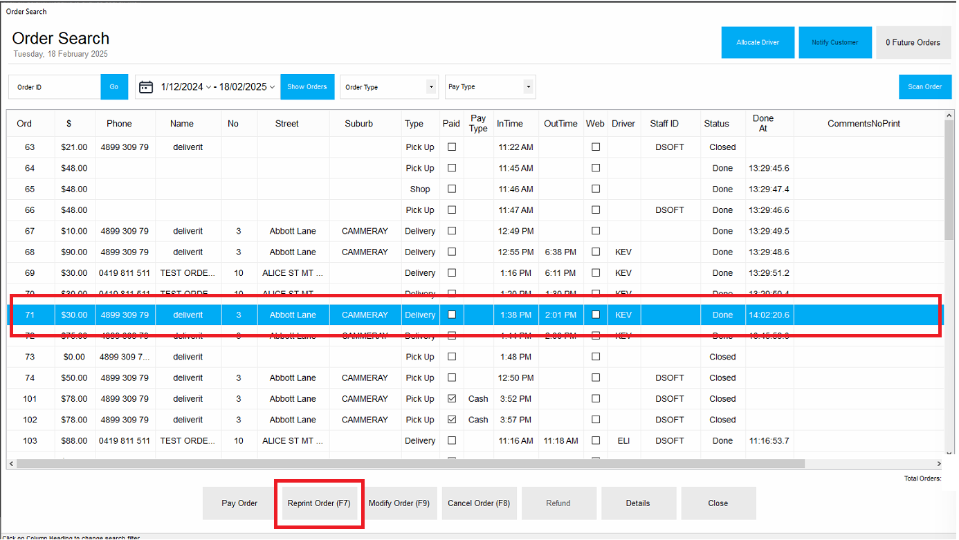 How to Reprint a Docket in the DPos Application.