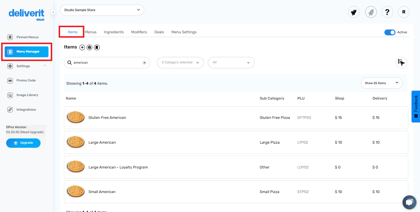 How to Set Current Toppings in Deliverit Studio