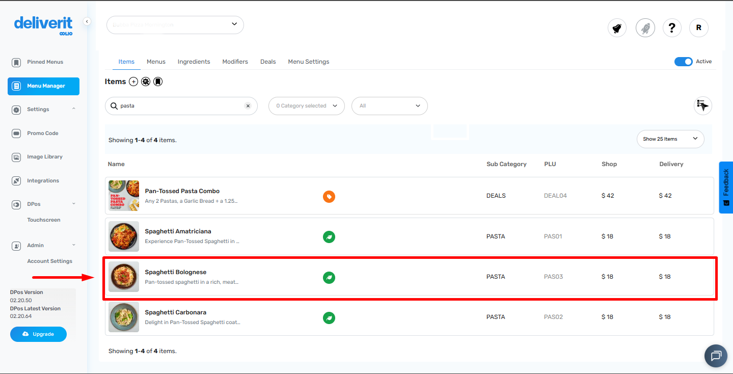 updating menu pricing - caterease support Images High... How to Update Catering Menu Prices on Deliverit Studio